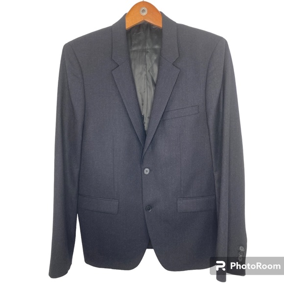 Vince Charcoal Sport Coat Classic Wool Blend Blazer Size 42(US) Surgeon Cuffs